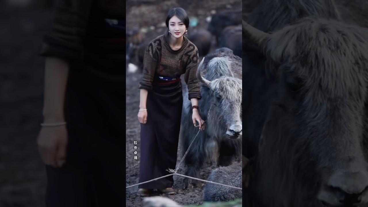 美美的藏族姑娘拉央卓瑪記錄牧區生活Beautiful Tibetan girl Layang Zhuoma records pastoral life