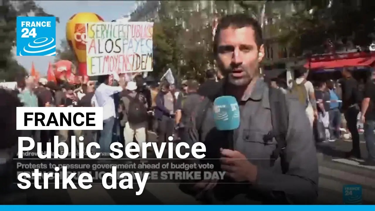 French public service strike day puts pressure on govt ahead of budget vote &bull; FRANCE 24 English