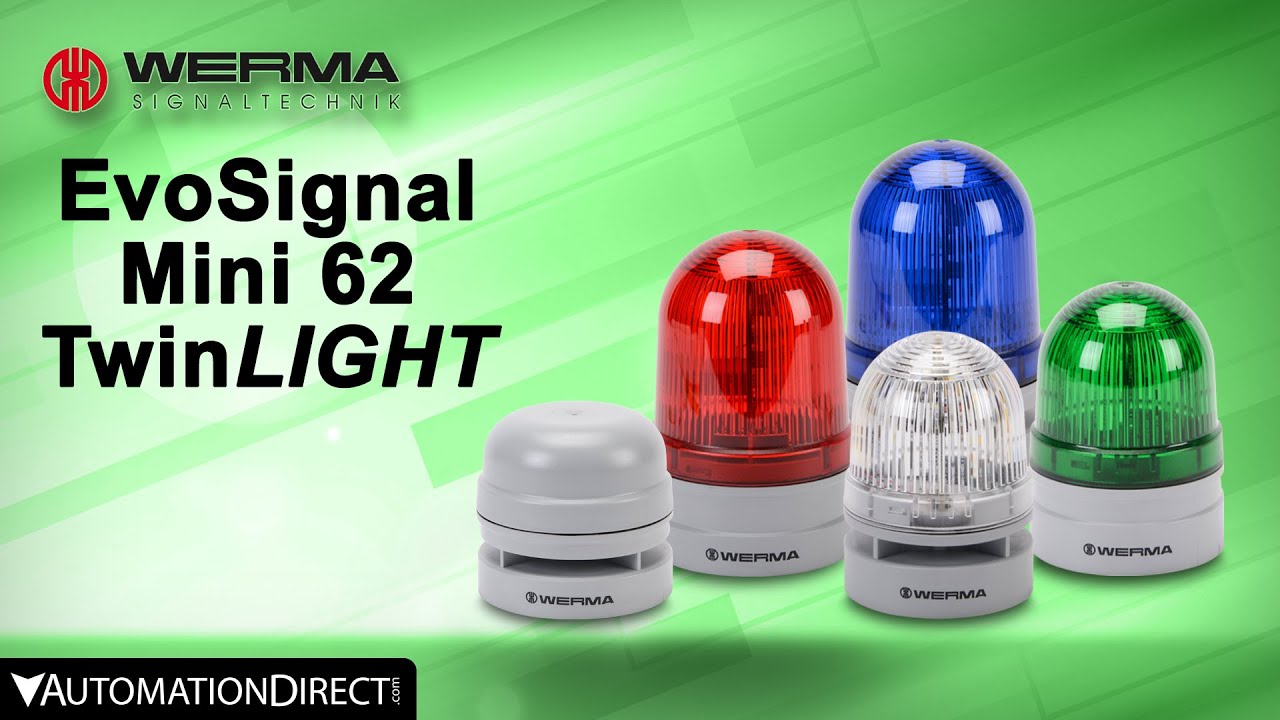 WERMA EvoSIGNAL Mini 62mm TwinLIGHT Optical Beacon from AutomationDirect