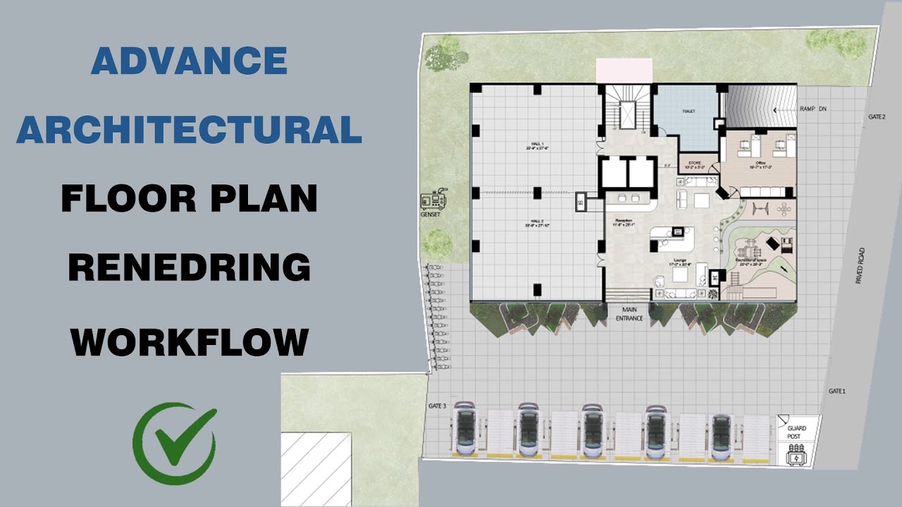 Site plan rendering in Photoshop