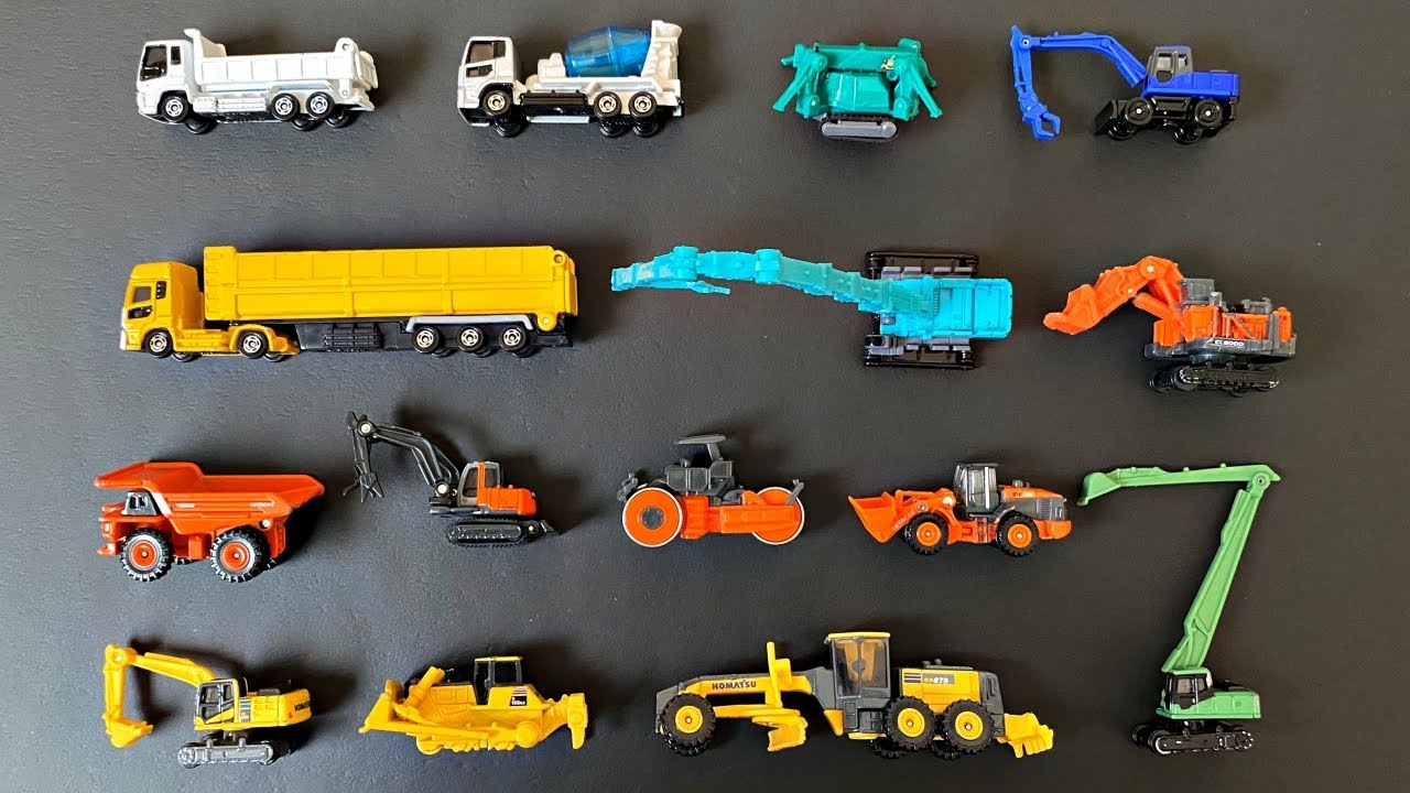 Learn Construction Vehicles Names and Sounds for kids with Tomica Cars and Trucks