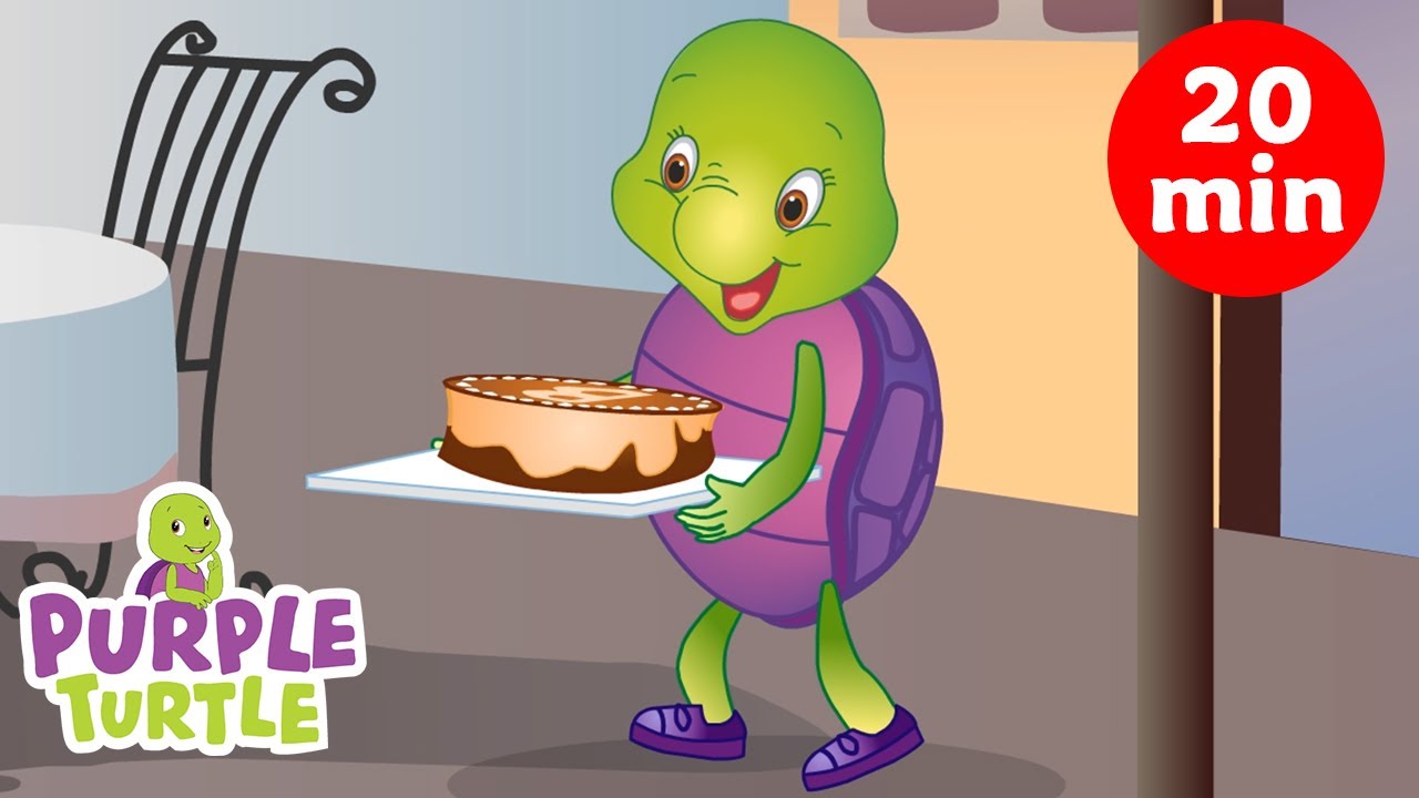 Pat a Cake, Pat a Cake + More songs | Purple Turtle Nursery Rhymes Videos