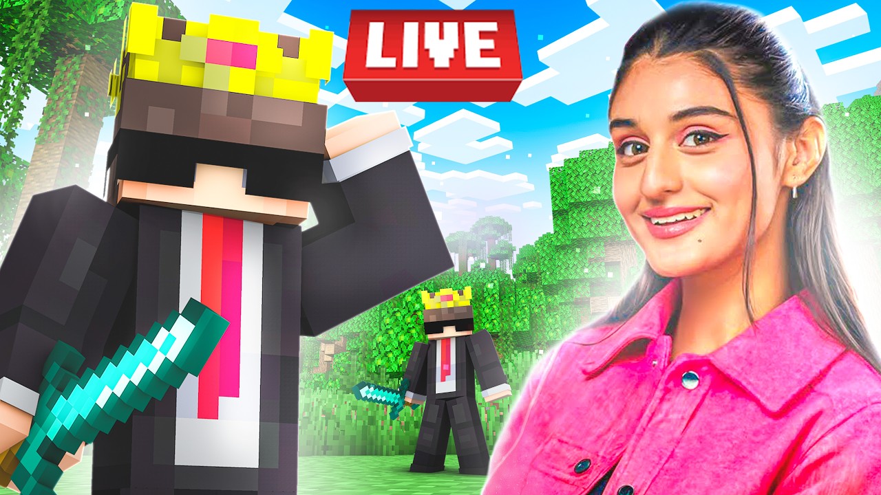 Teaching @PAYALGAMING Some Minecraft | SenpaiSpider is LIVEEEE