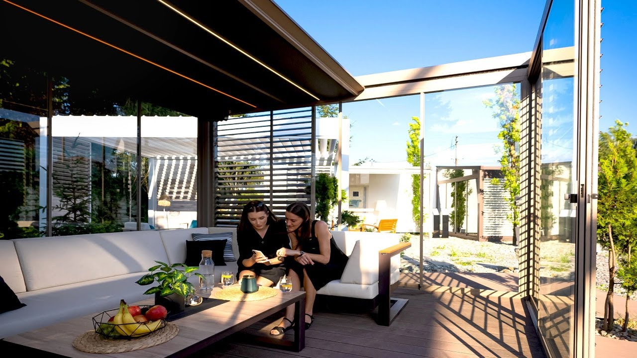Tarasola Cubic - Celohliníková pergola so sťahovacou strechou