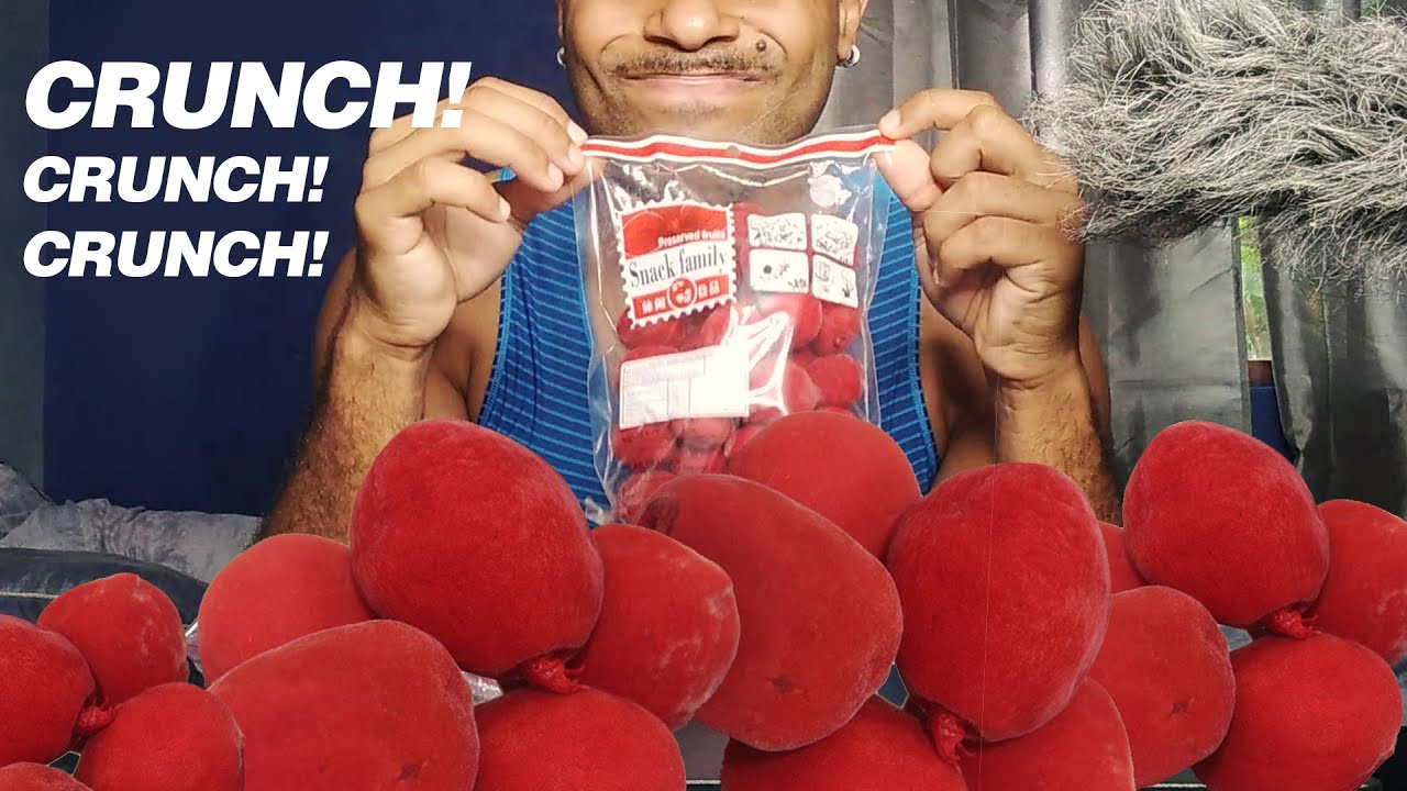 58 ASMR : EATING CRUNCH PEACHES AND MANGOES