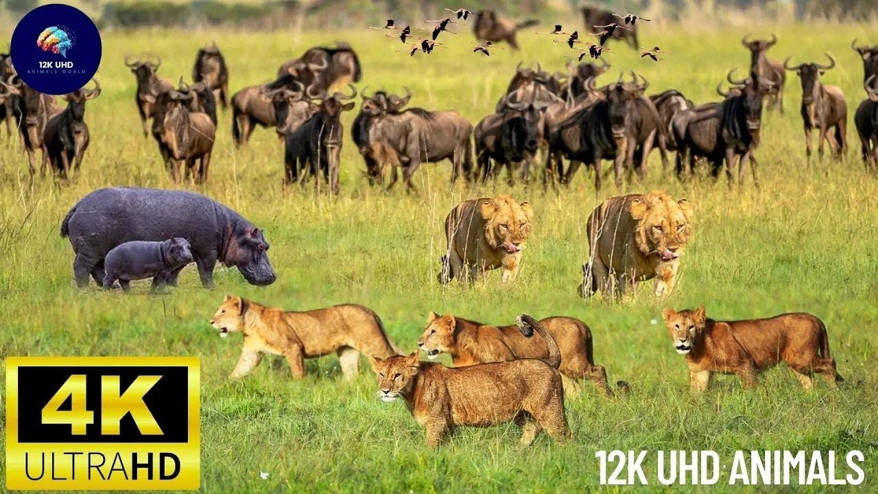 4K African Animals Discover the Great Migration – Wildebeests, Zebras & Lions in Action