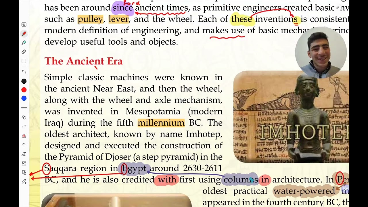 نصوص 📚 تاريخ الهندسة (الوحدة 4 ) History Of Engineering
