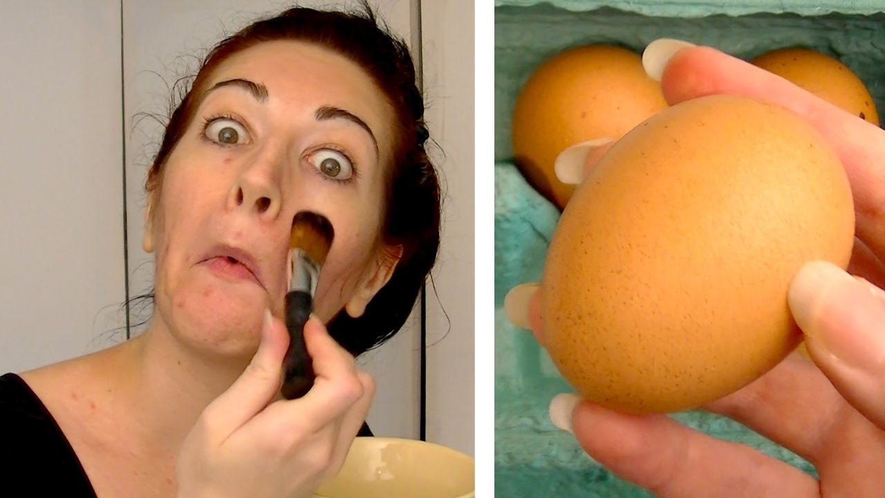 OILY & ACNE PRONE SKIN MASK! Egg White Remedy for Large Pores, Pimples & Blackheads!   AQA#4