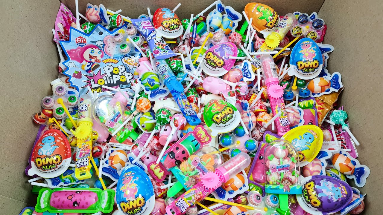 Satisfying Unpacking Box Full Of Delicious Ice Cream Lollipop, Cute Lollipop - ASMR