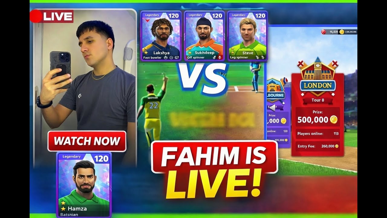 Cricket league by Miniclip live stream Fahim Hashmi #cricketleague