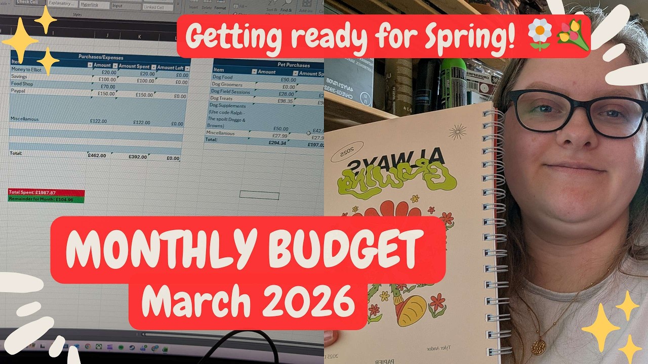 Prepping for Spring! | MONTHLY BUDGET  | March 2026