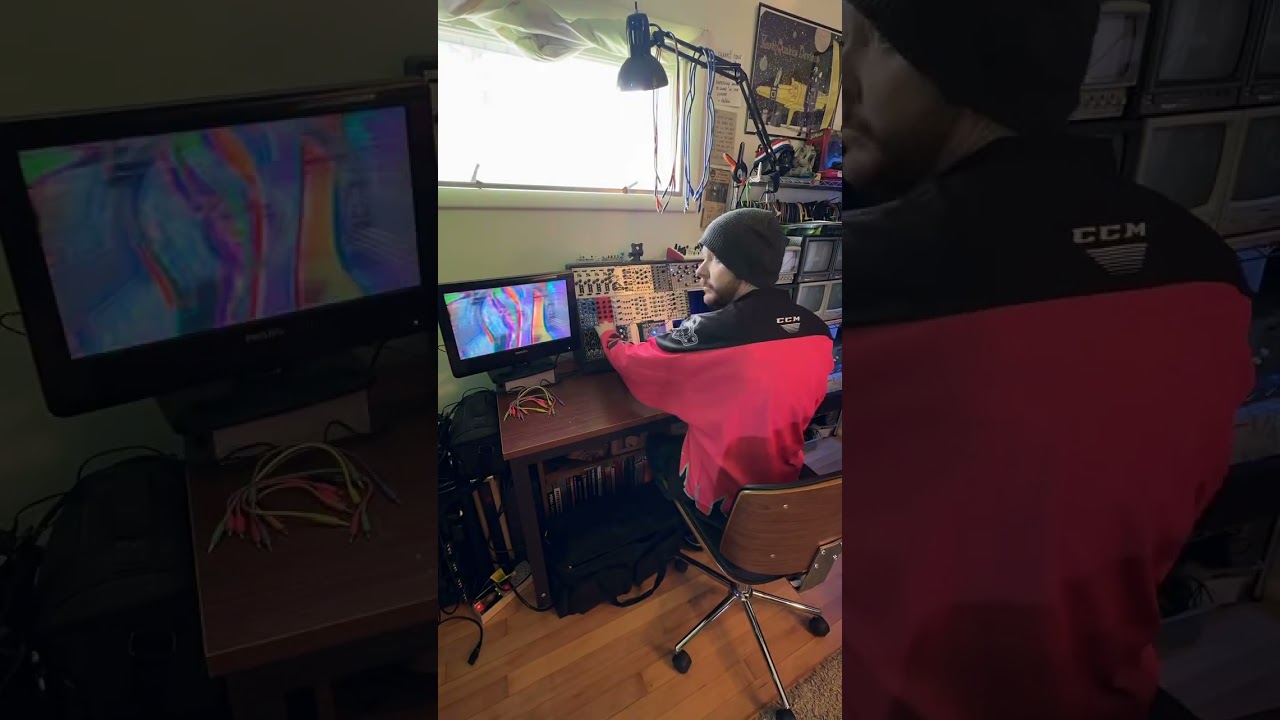 Working hard making glitches for my witches. #analogvideo #glitchartist #modularsynth