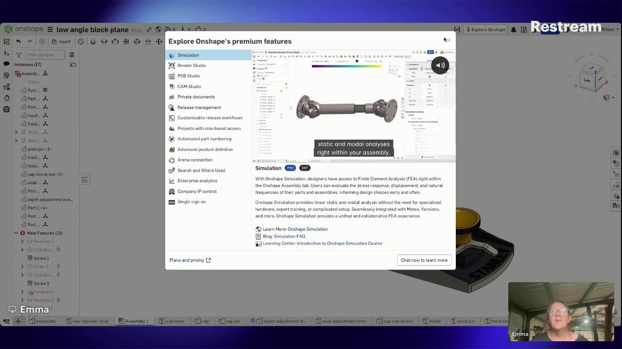 onshape live stream