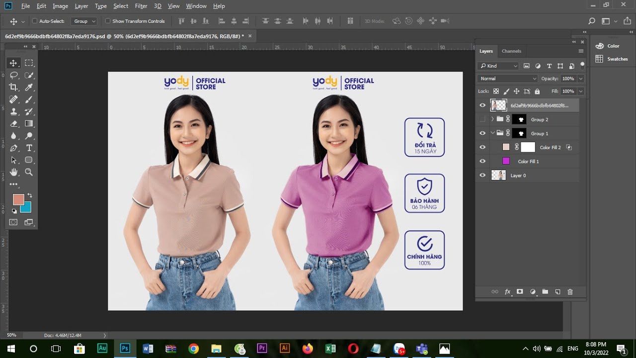 Đổi màu áo bằng Photoshop | Phượng Hồng