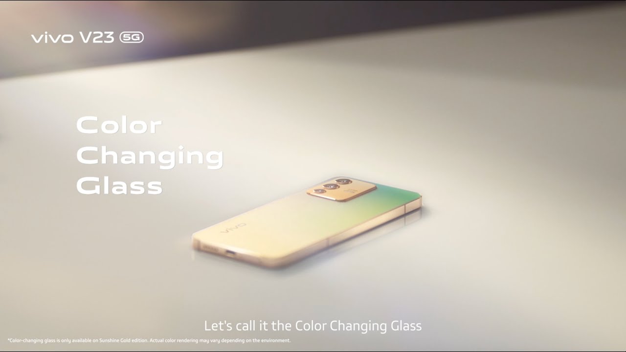 vivo V23 5G – Sunshine Gold Color Changing Fluorite AG Glass