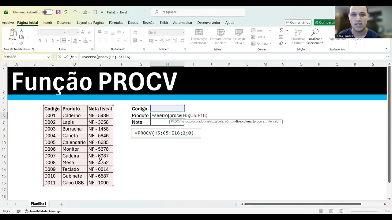 PROCV com SEERRO no Excel | Elimine o Erro 