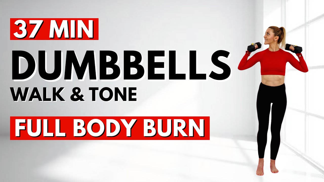 🔥WALK & TONE Dumbbell Workout🔥Burn Fat & Build Muscle🔥Full body Compound Moves🔥