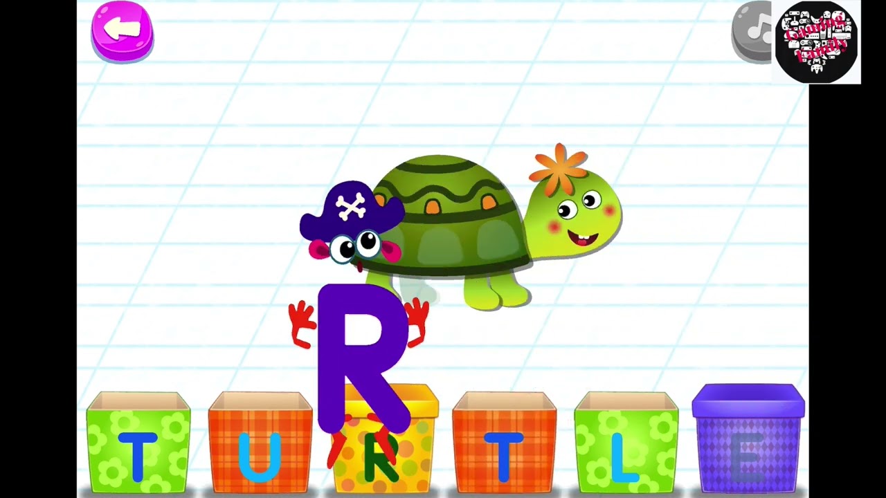 Learn Letters with Puzzles BUILD THE WORD TURTLE Alphabet Learning for Kids VIDEOS FOR KIDS GAMES