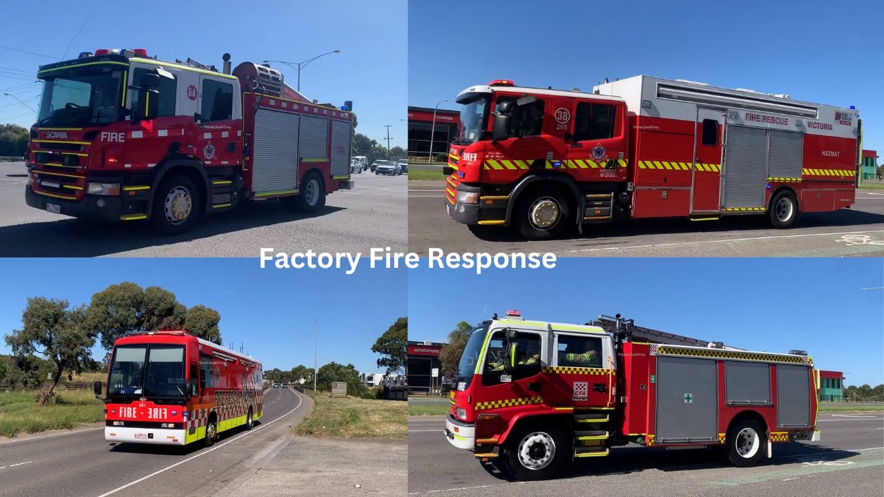 Fourth Alarm Factory Fire - Campbellfield - FRV Responding & On Scene