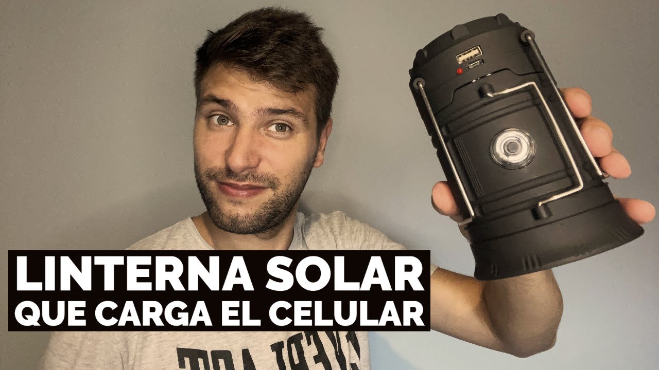 Linterna lampara con recarga solar y powerbank para camping 👈