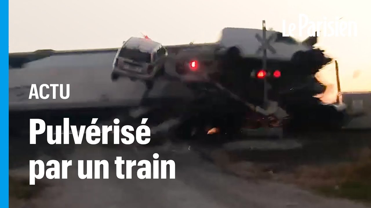 Etats-Unis : un semi-remorque coinc&eacute; sur les rails violemment heurt&eacute; par un train