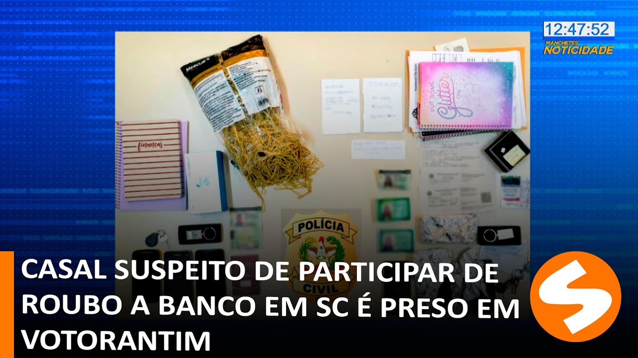 Casal suspeito de participar de roubo a banco em SC &eacute; preso em Votorantim | TV Sorocaba SBT