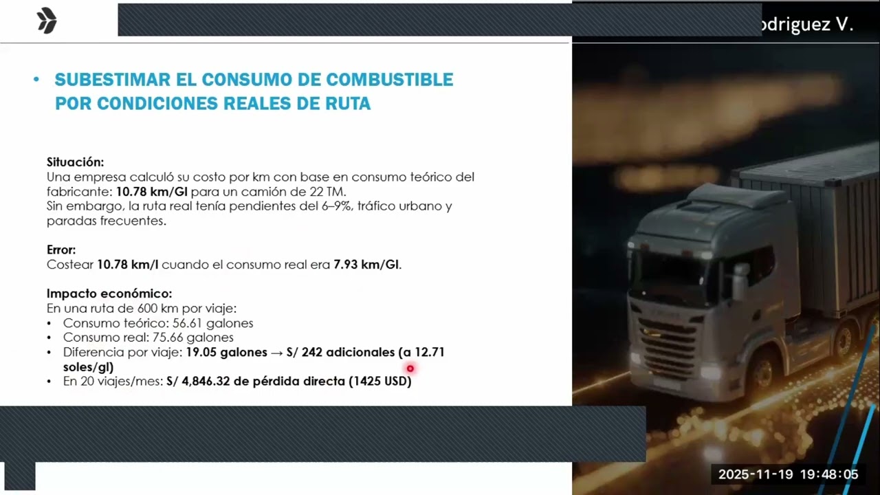 ERRORES QUE COMETES AL CALCULAR TUS COSTOS EN TRANSPORTE  DE CARGA | CONFERENCIA