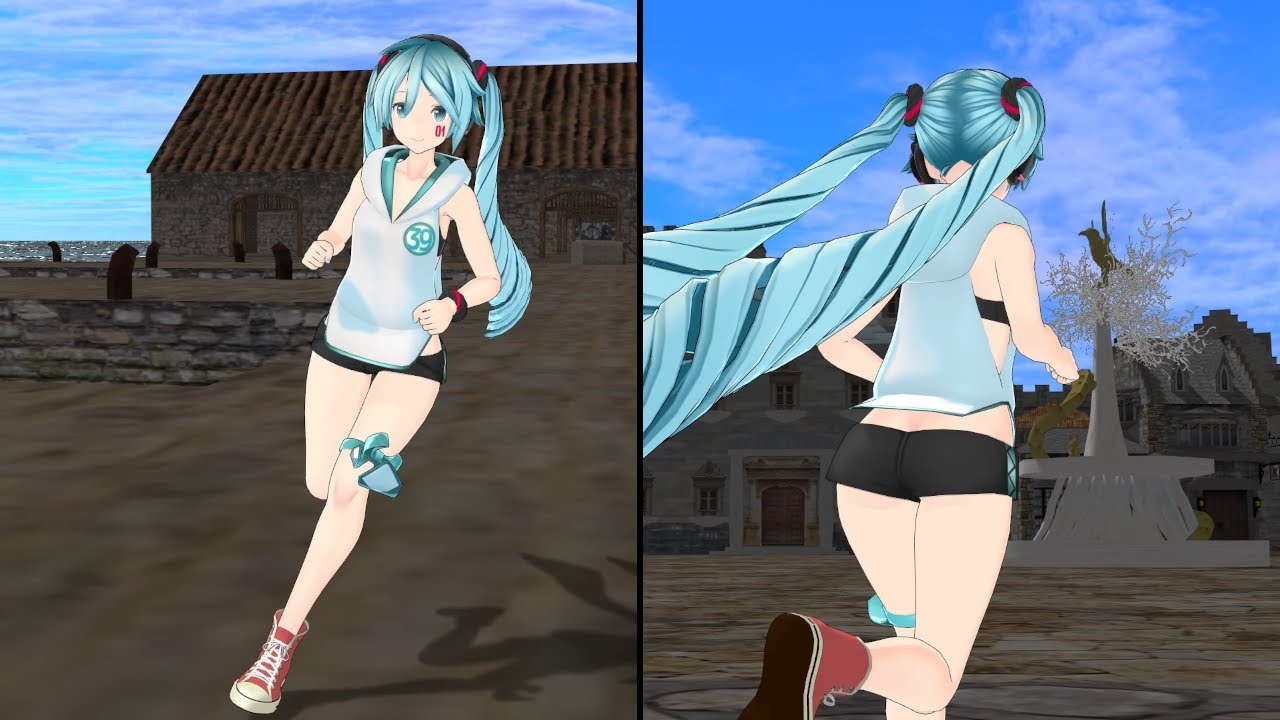 【MMD】初音ミクが古城を走る動画