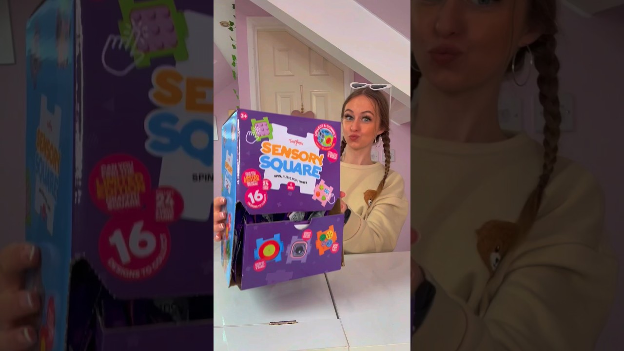 [ASMR] OPENING MYSTERY *SENSORY SQUARES* FIDGET BAGS!!😱🟪✨⁉️ (SO SATISFYING!!🤤) #Shorts