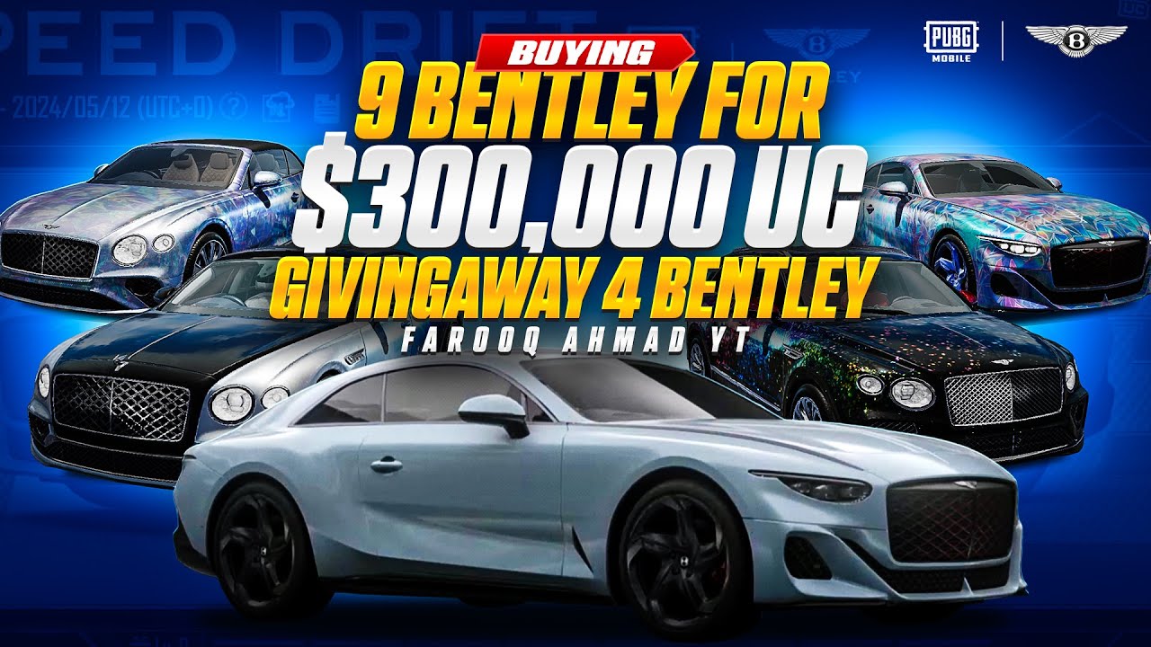 Buying 9 BENTLEY for $300,000 UC | 4 BENTLEY Giveaway | 🔥 PUBG MOBILE 🔥