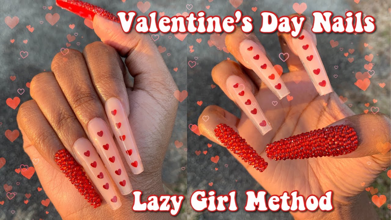 Valentine's Day Nails | Using Femi Beauty's Lazy Girl Method | Valentines Nail  Design