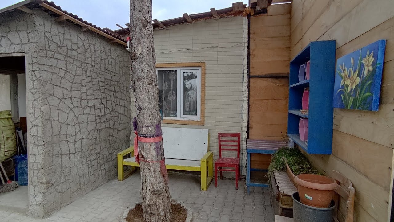 antre yaptım, duvar örme, sıva ve desen verme. kendin yap
