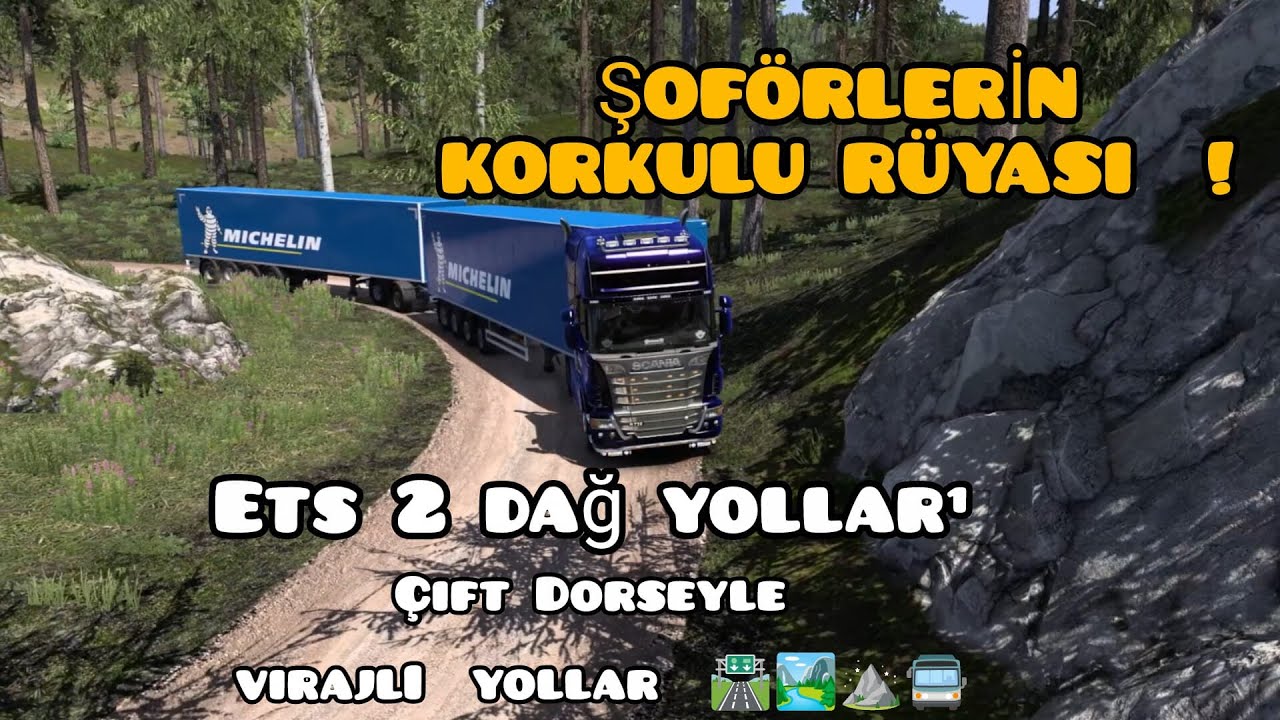 ŞOFÖRLERİN KORKULU RÜYASI: ÇİFT DORSEYLE VİRAJLI YOLLAR! 🚛⛰️  #ets2 #pov