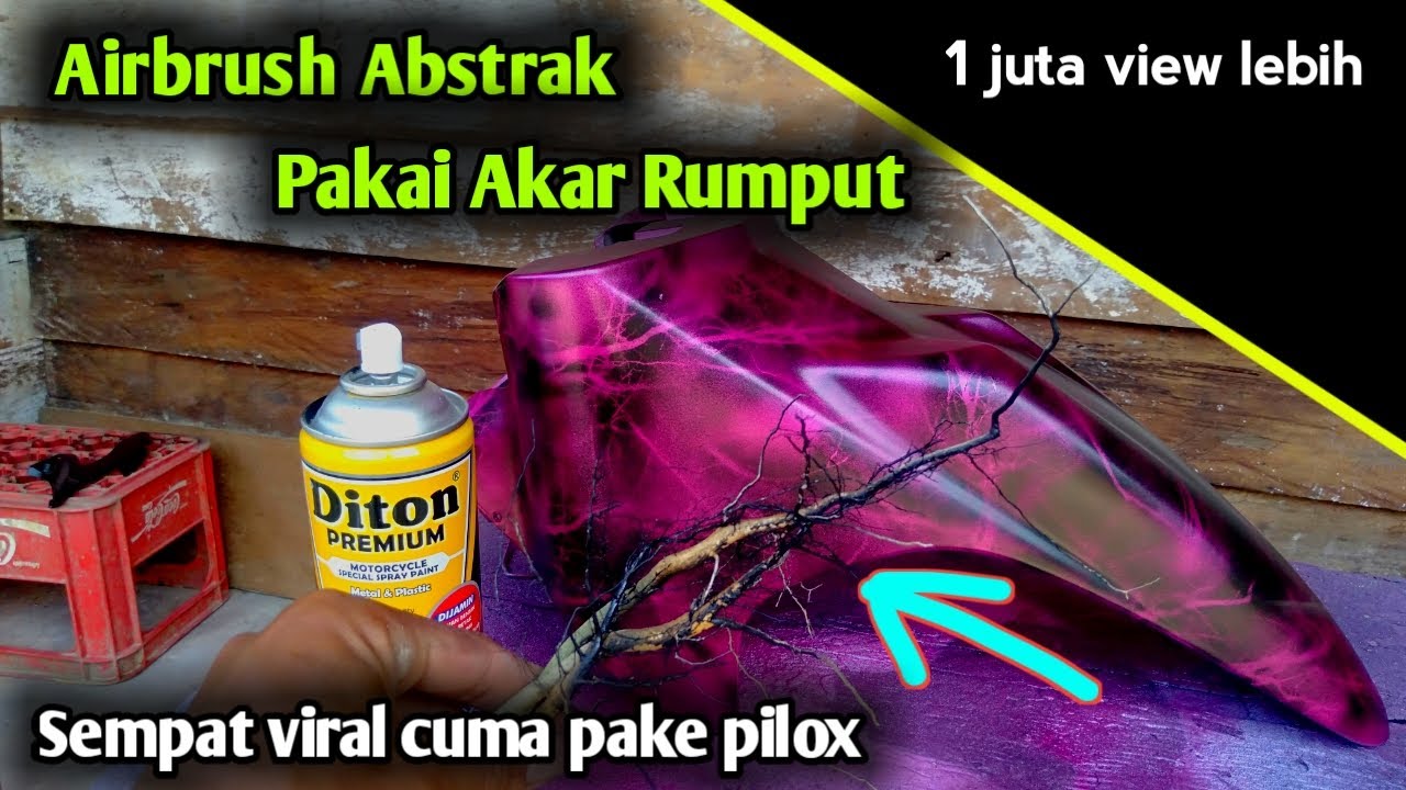 Airbrush motif petir pake akar rumput‼️fajar custom paint