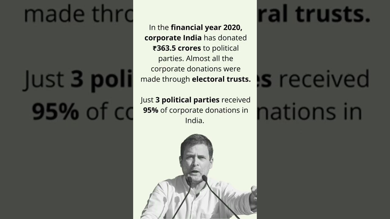 JUST 3 PARTIES RECEIVED 95% CORPORATE DONATIONS  . #shorts  #viral #a2motivation