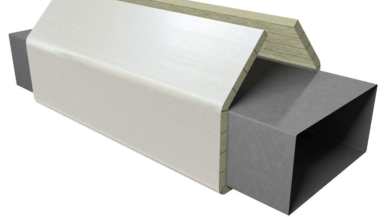 Thermal insulation of rectangular duct with PAROC Hvac Lamella Mat AluCoat