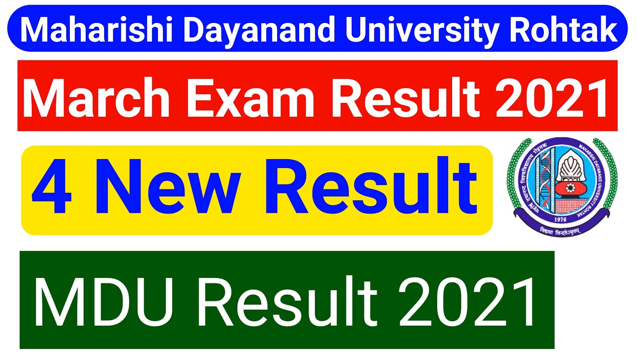 MDU 4 New Result 2021 || MDU Latest Result || MDU March 2021 Exam Result || #mduresult