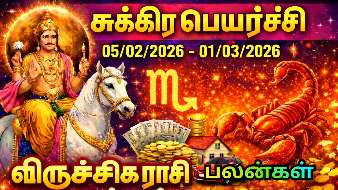 சுக்கிரன் பெயர்ச்சி Feb 05 முதல் Mar 01 வரை | விருச்சிகம் ராசி பலன் | Sukran Peyarchi Viruchigam