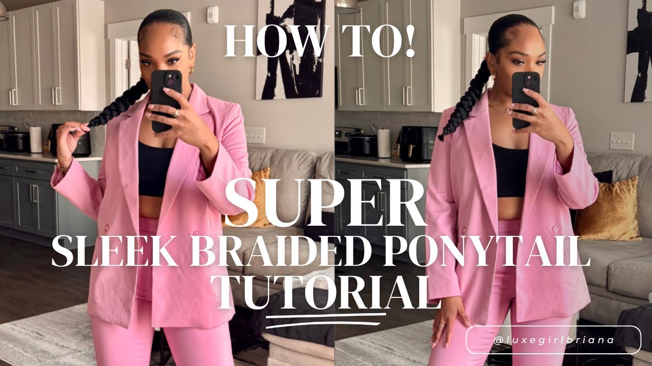 HOW TO: SUPER SLEEK BRAIDED PONYTAIL (ON NATURAL HAIR) | Protective Style ✨