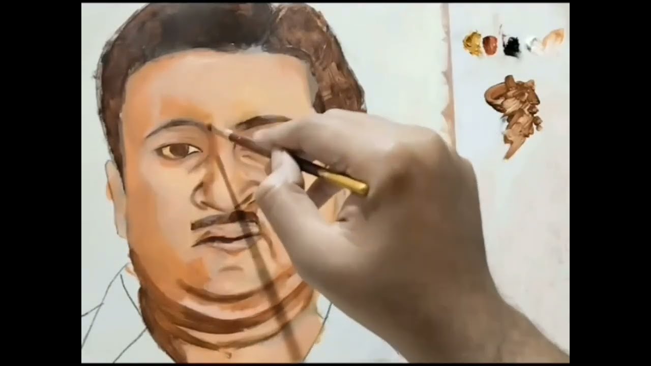 Simple Method of Blending and Color Mixing | Acrylic Portrait Painting Tutorial Suraj Ambore artist 