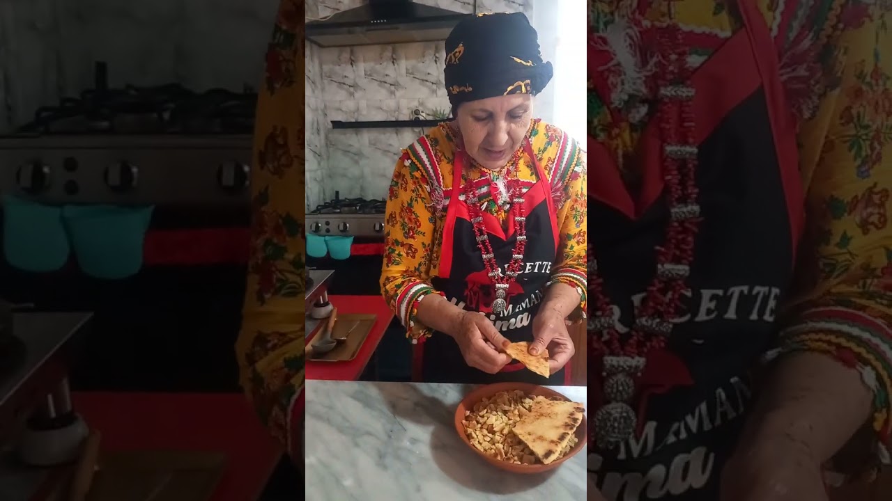 Arfis guoghrom, شخشوخة الكسرة بزيت الزيتون، أكلة تقليدية،خفيفة و بنينة و إقتصادية