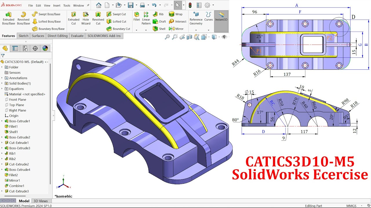 SolidWorks Упражнение CATICS3D10-M5