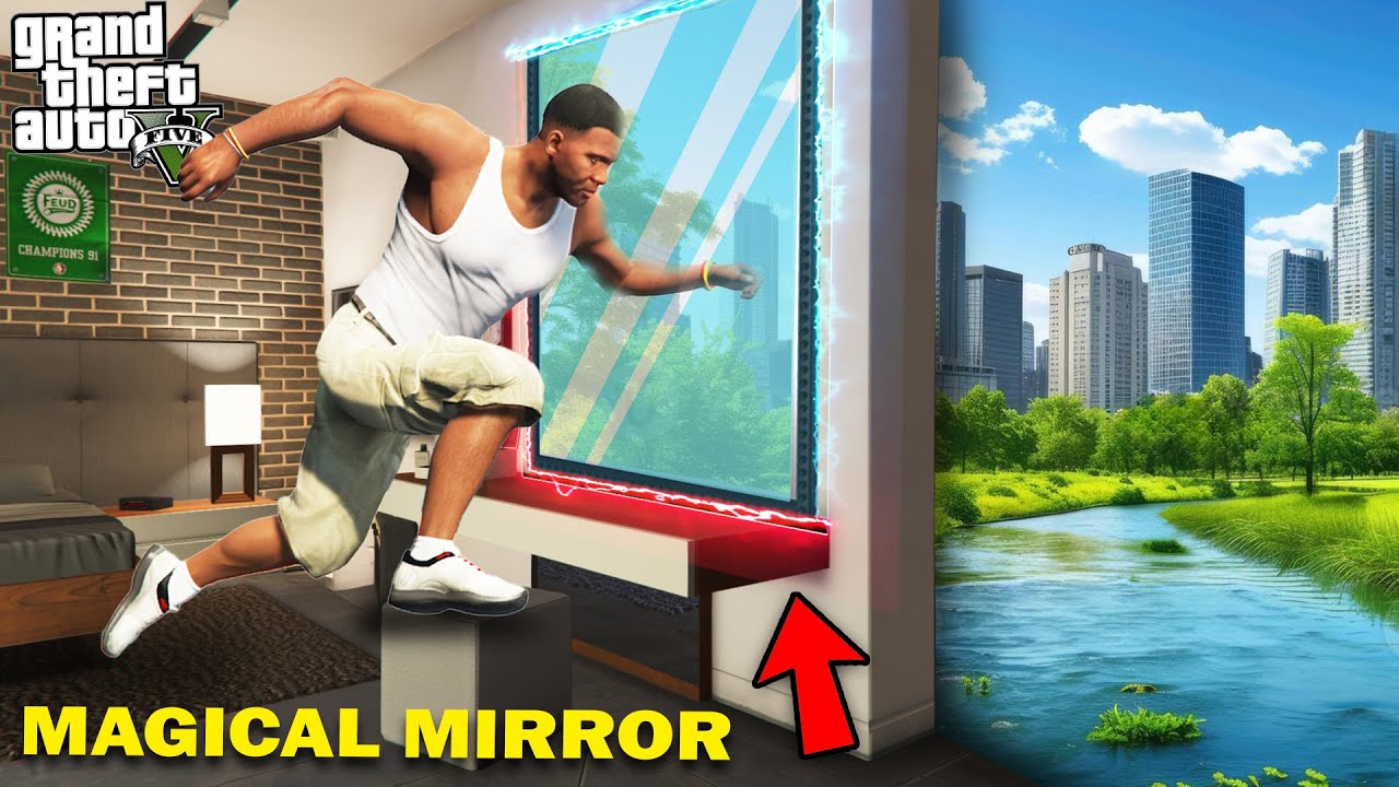 GTA 5 : Franklin Found A Way Through Magical Mirror Portal To Another World In Franklin's Room !