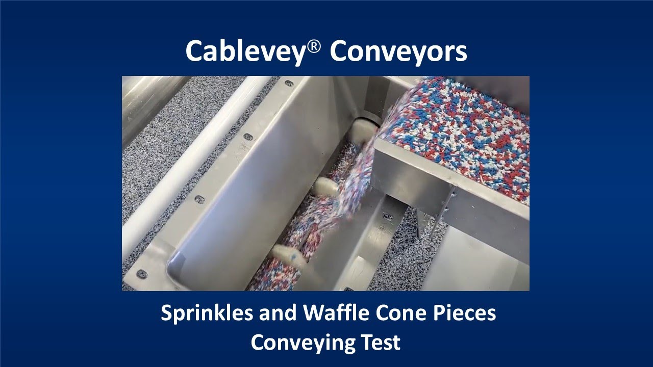 Cablevey&reg; Conveyors - Sprinkles and Waffle Cone Pieces Test