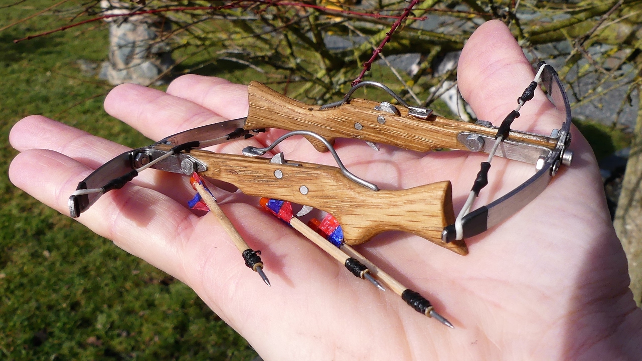 How to make a Mini Crossbow Scale 1:10 smallest shooting