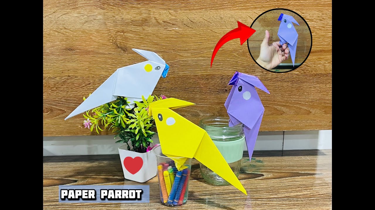 Paper craft | cute paper parrot 🦜 | origami paper bird