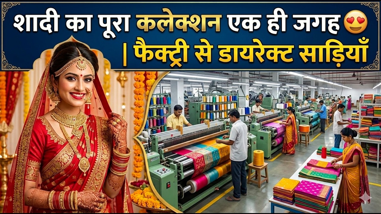 शादी का पूरा Collection एक ही जगह 😍 | Factory से Direct साड़ियाँ   #weddingcollection