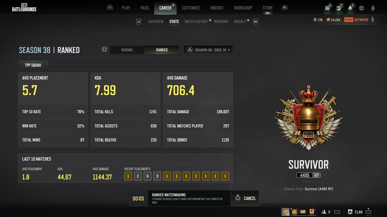 ConsolePUBG SurvivorHighlight