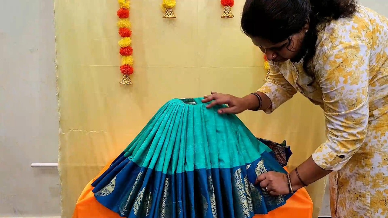 Quick and Easy Saree Draping For Varamahalaxmi | Varamahalaxmi special Rangoli Design