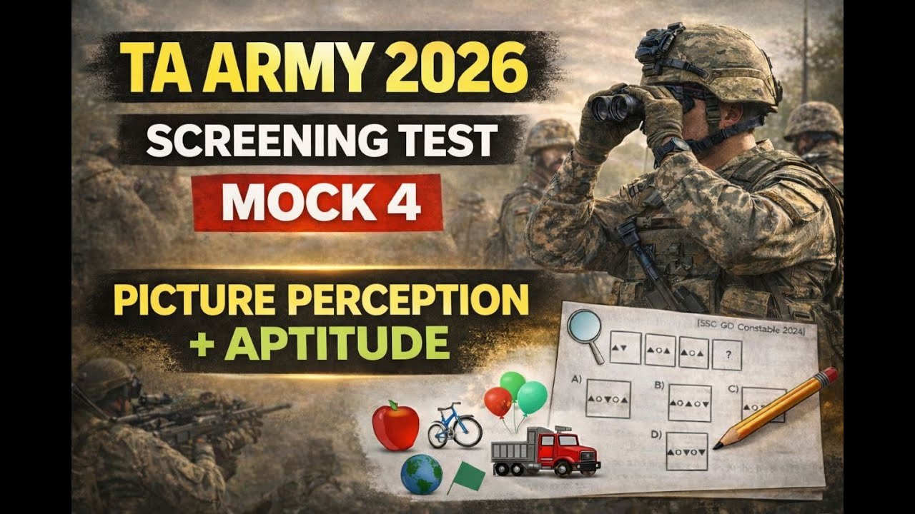 TA Army 2026 Screening Test | Mock 3 | Picture Perception & Aptitude Test